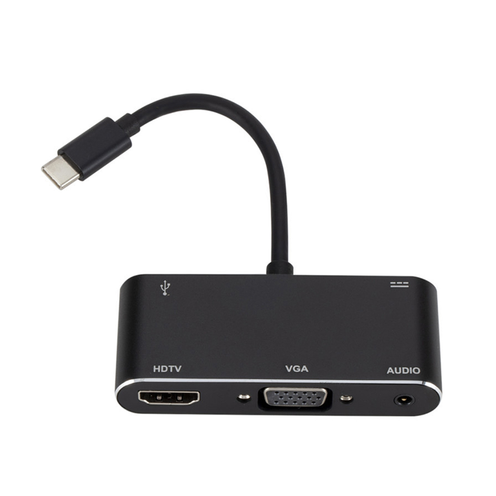 5 in 1 USB-C Type-C to HDMI/VGA/USB/PD HUB Adapter VGA Cable Audio USB 3.0 PD Converter Lot for laptop PC Computer Accessories