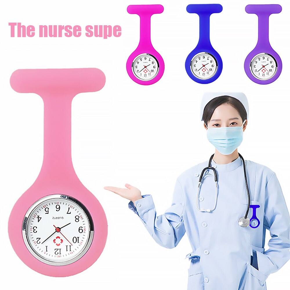 Pocket Watches Silicone Nurse Watch Brooch Tunic Fob Watch With Free Battery Doctor Watch