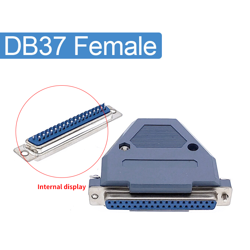 Db37 seriell parallellport datakabel kontakt plugg 2 rad d type kontakt 37 pin havn stikkontakt adapter hunn&amp;hann: Sølv kvinne