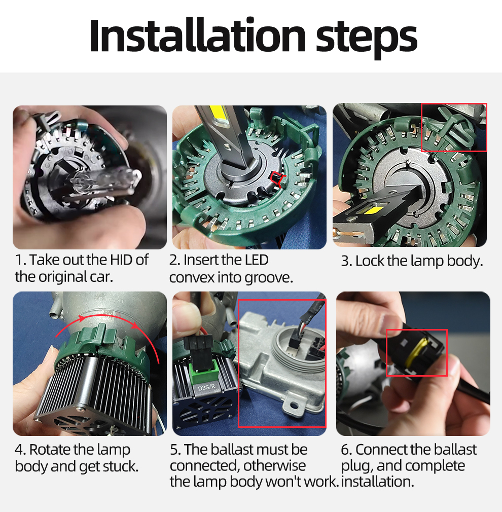 Powerful Canbus HID TO LED D1S D3S D2S D4S D5S D8S Auto Headlight Bulbs Plug n Play Replacement Headlamp Lighting For Car Lights