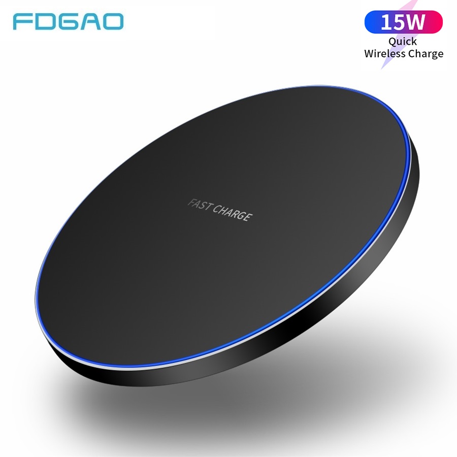 FDGAO 15W rapide Qi chargeur sans fil pour iPhone X XS Max XR 8 Plus 10W Charge rapide pour Samsung S10 S9 Note 10 Xiao mi 9