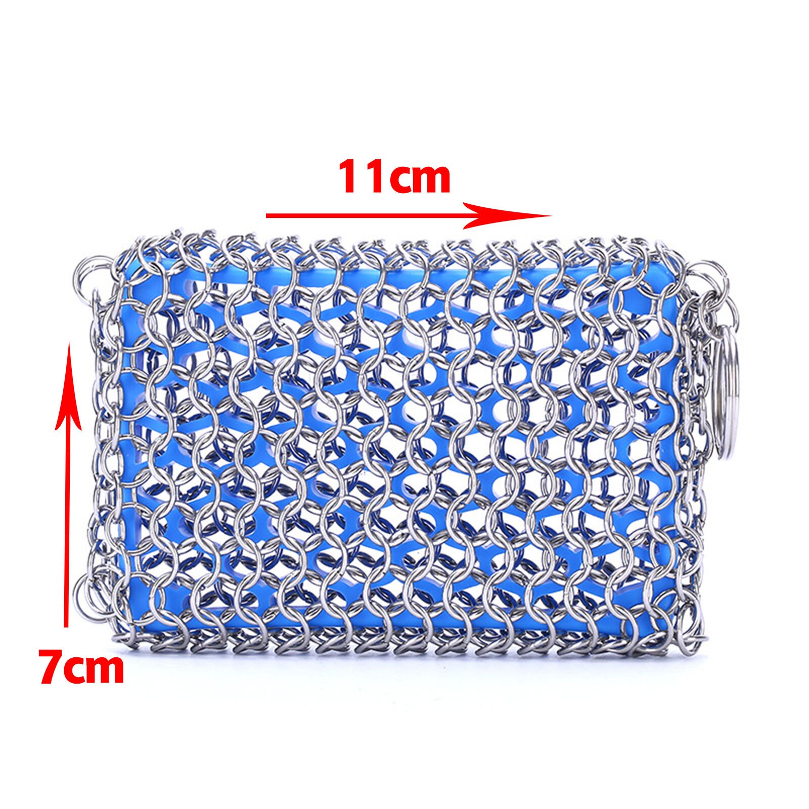 Cast Iron Cleaner & Emery Silicone Chainmail Scrubber Stainless Steel Scraper Steel Rust Remover Scraper Kit Cleaning Tools#g30