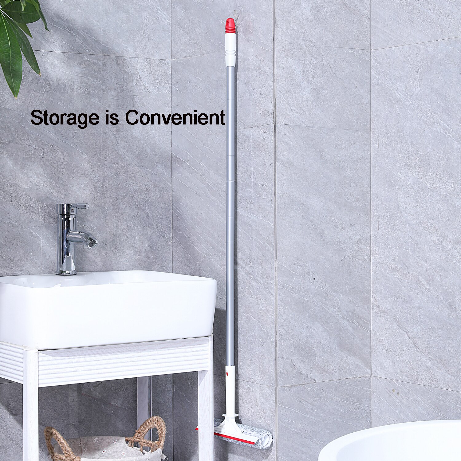 Cleanhome 2 in 1 48" Microfiber Window Squeegee Scrubber with Replacement Pole Attachment for Home High Window Cleaning