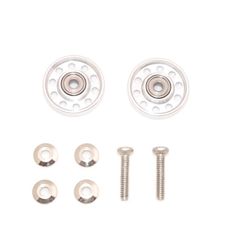 1 set of aluminium alloy 10 holes 13mm rollers for tamiya mini 4wd racing car 1/32 scale: silver