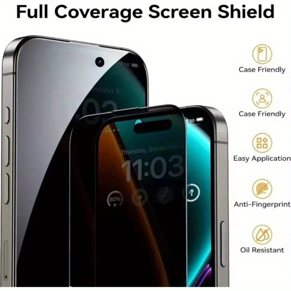 3Pcs Anti Spy Full Screen Protector for iPhone 17 15 16 Pro Max 13 12 Mini Tempered Glass for iPhone 14 13 12 11 Pro 15 14 Plus