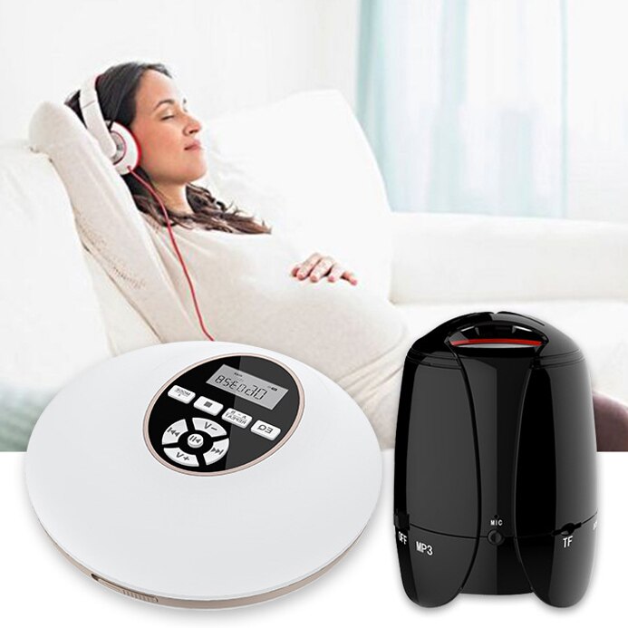 Bærbar cd-afspiller med bluetooth walkman-afspiller med lcd-skærm  o 3.5mm jackstik til (hvid)