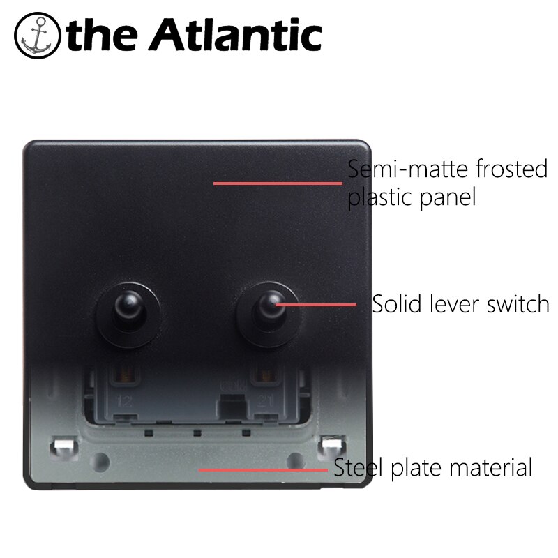 Retro Switch Brass Toggle Switch Wall Power Switch Lamp Light Dual Control 2Way Switch Black Plastic Matte Frame