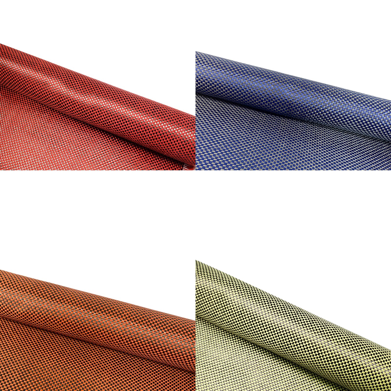 3K Yellow/Red/Blue Plain Aramid Carbon Fiber Blended Fabric Carbon Cloth 200gsm 50cm*100cm