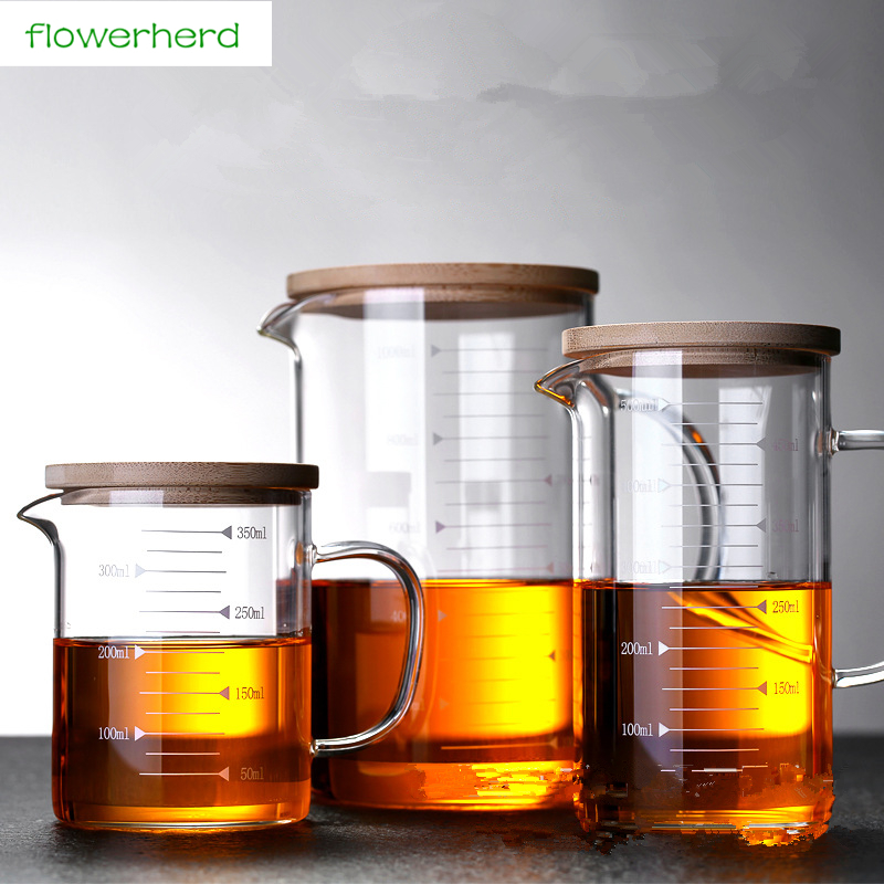 250ml-500ml glass gjennomsiktig målebeger kokeverktøy beholder målebeger som måler flytende baketøy kjøkkentilbehør