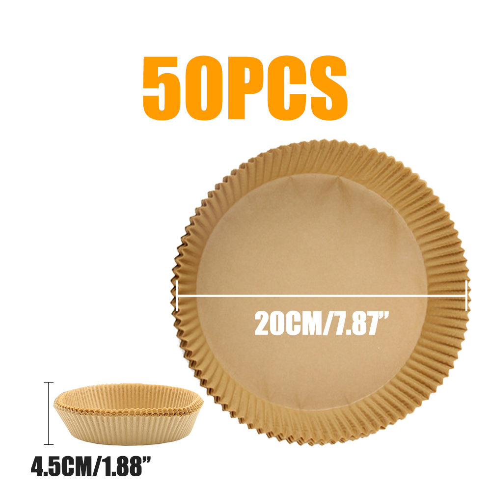 Revêtement en papier de cuisson jetable pour friteuse à air rectangulaire, plateau en papier d'huile de silicone antiadhésif de alimentaire, four à micro-ondes, cuiseur de cuisine: Orange