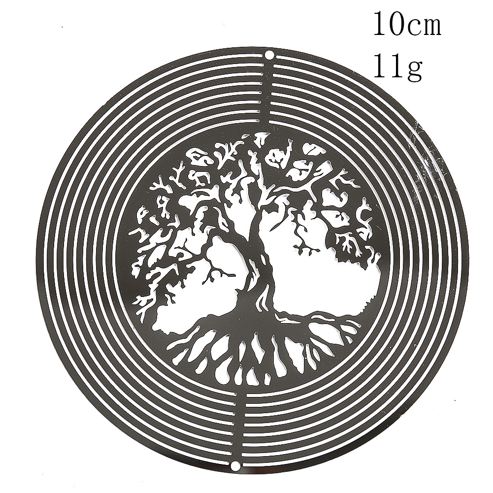 Atrapasueños giratorio de viento de árbol de la vida, colgante giratorio 3D, efecto de luz fluida, de reflejo de espejo, decoración colgante para exteriores de jardín