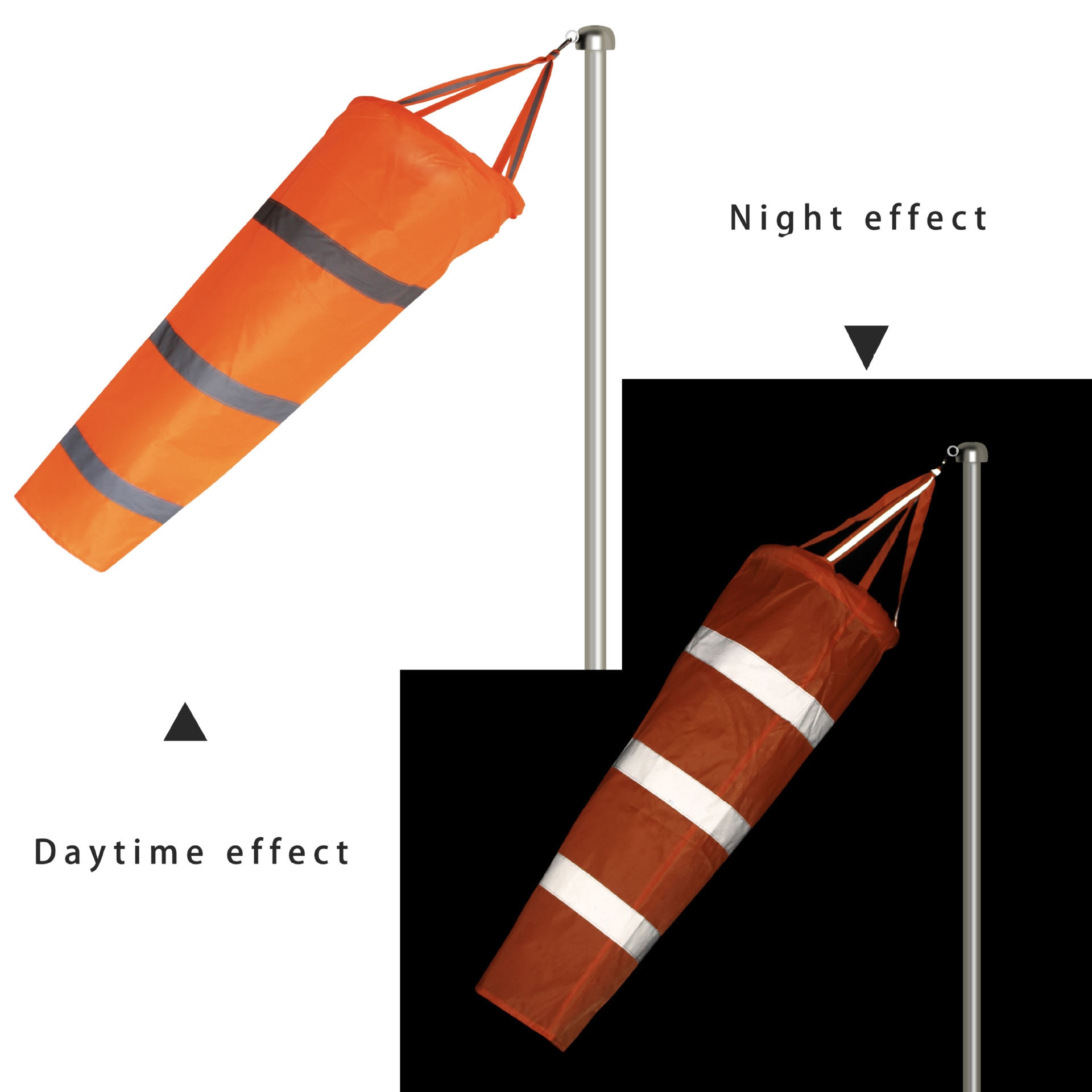 Windsock with Reflective Belt - Nylon Weatherproof Wind Sock for Outdoor Wind Measurement