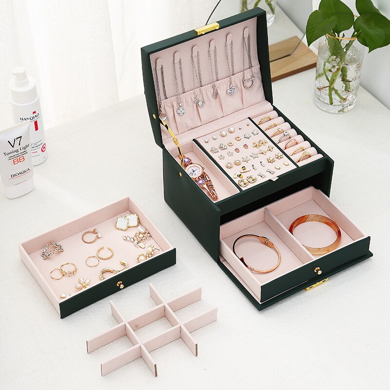 Bloong Lagen Sieraden Organizer Box Exquisite Vrouwen Meisjes Display Houder Oorbel Ring Ketting Opslag