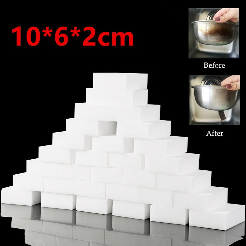 50 stk/lot melamin svamp hvit magisk svamp viskelær rengjøringsmiddel 10 x 6 x 2cm rengjøringssvamp for kjøkken bad kontor rengjøringsverktøy