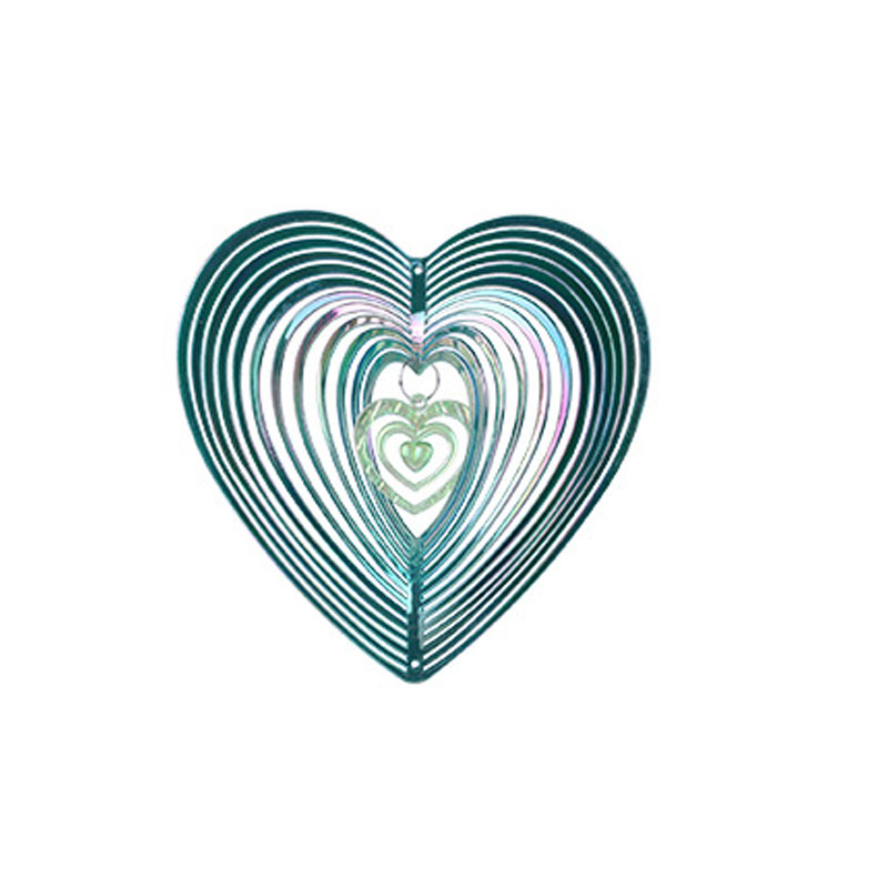 Geometrische Art Hart Wind Spinner Yard Art Kloppend Hart Wind Spinner Balkon Outdoor Tuin Decoratie Ornament Dream Catcher: green