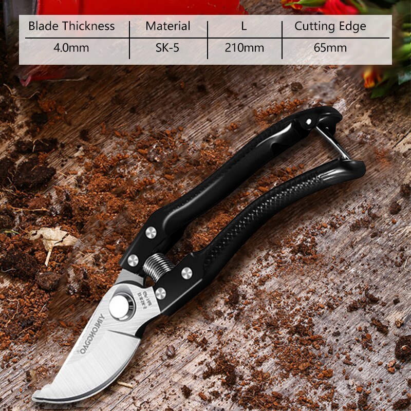 Garden Pruning Grafting Tool Tree Cutter Gardening Pruning Shear Scissor Stainless Steel Cutting Home Gardening Tools: Black Sale