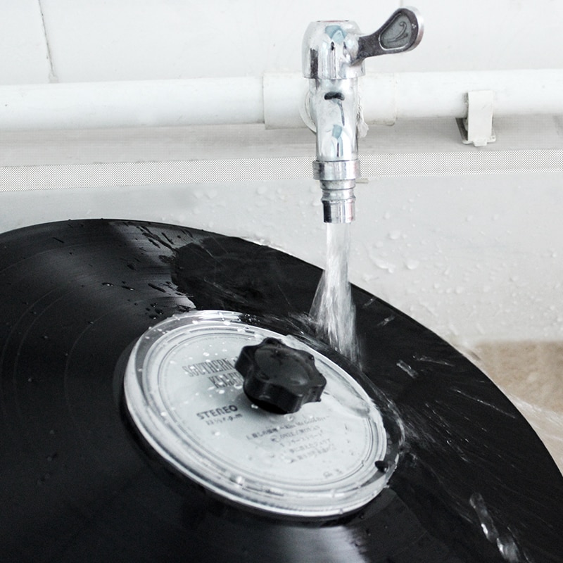LP Vinyl Record Reiniger Clamp Record Label Saver Schutz Wasserdicht Acryl Clean Tool Mit Reinigung Tuch