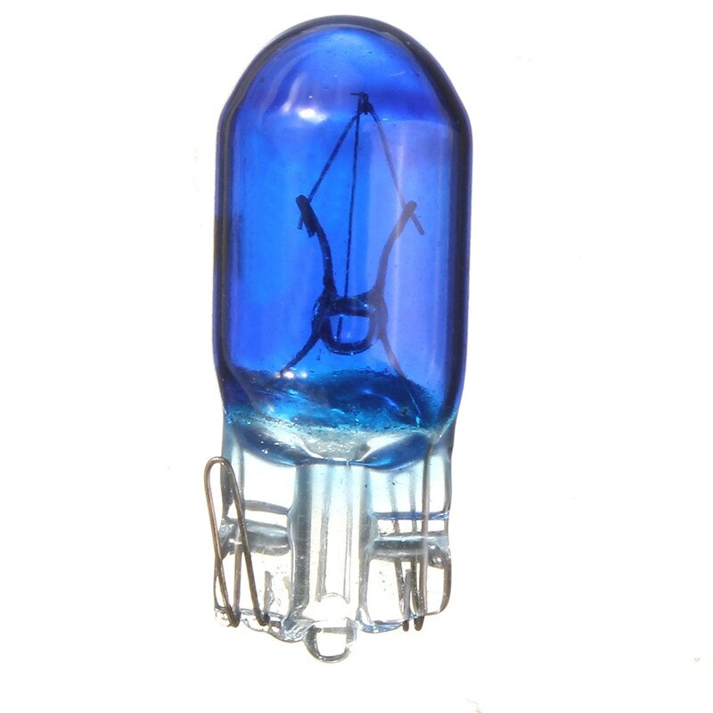 10pcs/lot T10 W5W 168 194 5000K 5W Blue Halogen Globe Front Parking Light Headlight Bulb Glass Wedge Base DC 12V