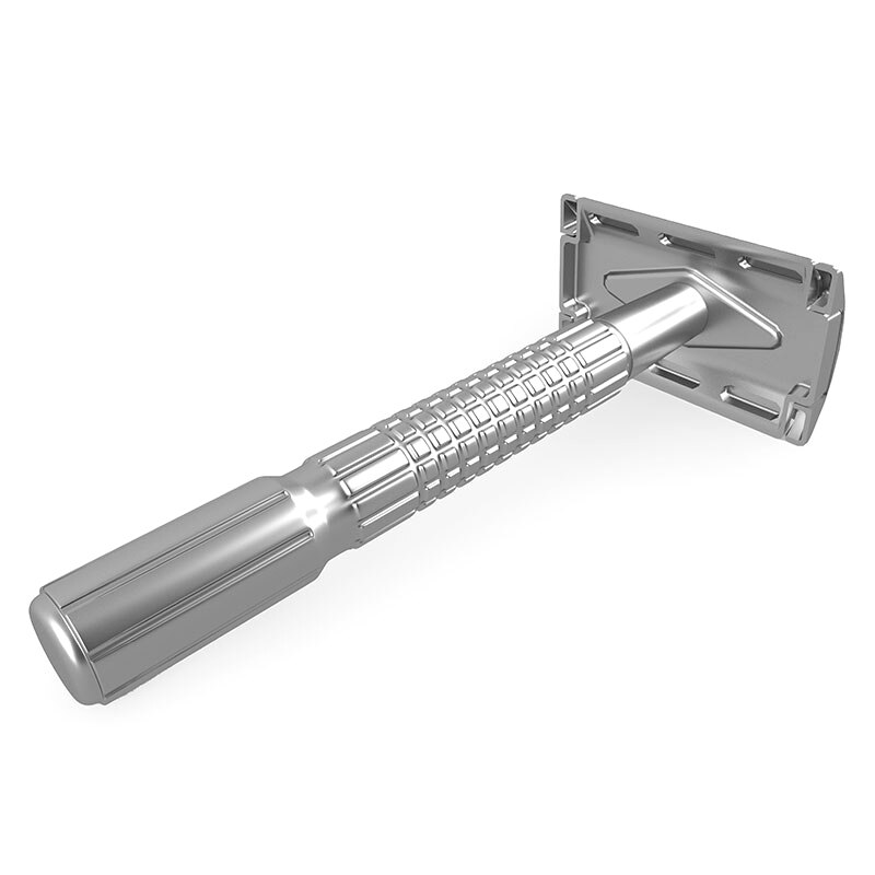 Navaja de afeitar de doble filo Vintage para hombre, lemonald afeitadora de seguridad, de 15 Blads: Silver razor
