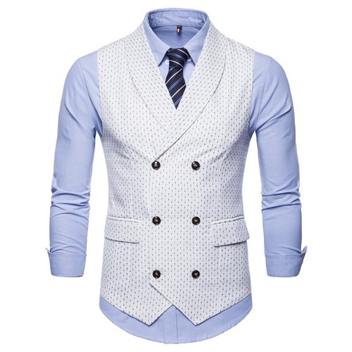 Seenimoe Mens formell Blazer westen lässig Zweireiher V-ausschnitt M-4XL Männlichen England Stil Gedruckt lässig Blazer Westen: MV26WH / M