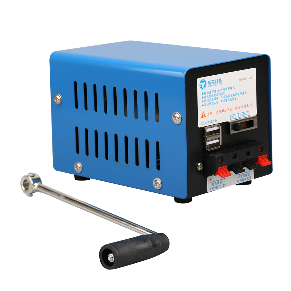 Chargeur haute puissance 20W, manivelle d'urgence, dynamoteur Portable, charge USB, générateur de survie pour Camping en plein air