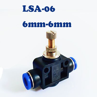 Pneumatic Fitting Airflow Regulator 6mm 8mm 10mm OD Hose Tube Gas Flow Adjust Valve Connector Fitting Air Speed Control Crane: LSA-06