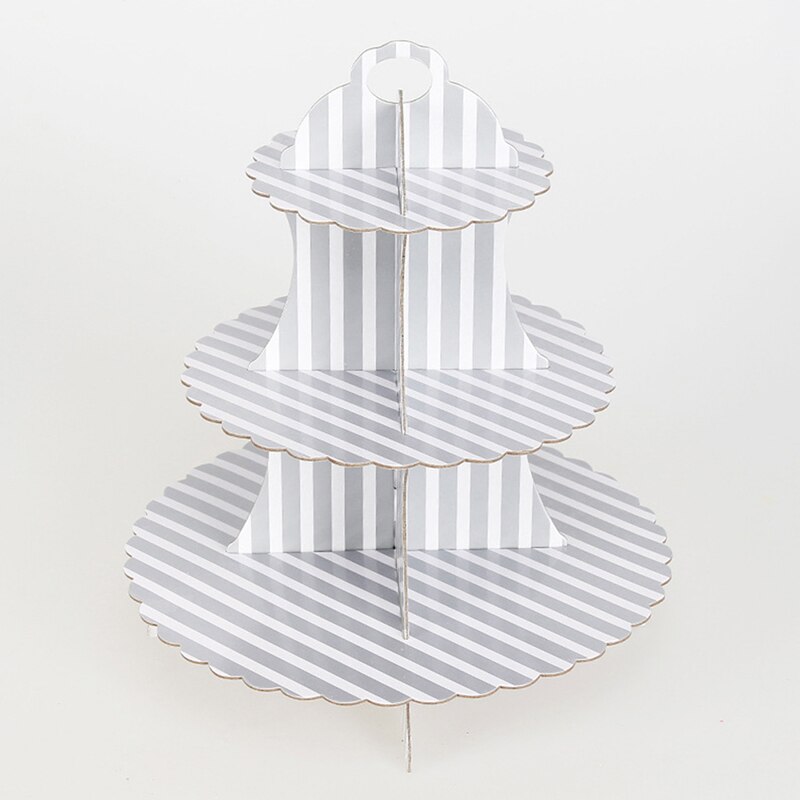 3-Tier Round Cardboard Cupcake Stand Pastry Serving Platter Party Dessert Tower: 4