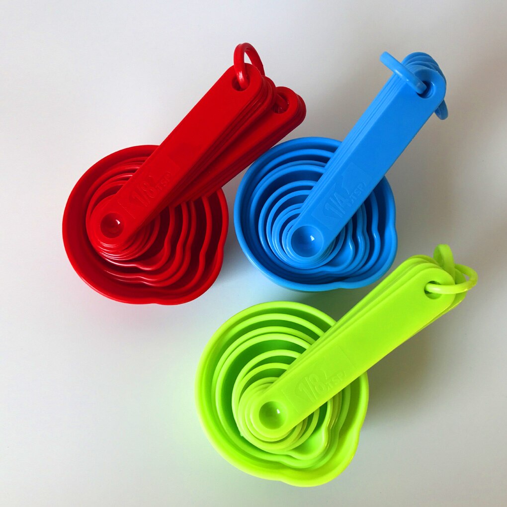 11pcs/set Measuring Cups Graduated Kitchen Measuring Tools Plastic Household Meaurement Spoons