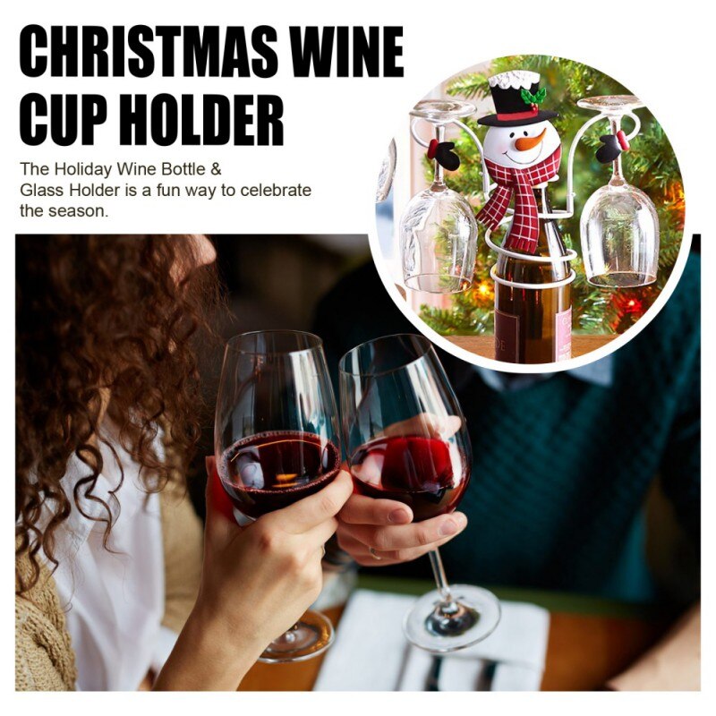 Portabicchieri di babbo natale portabottiglie di vino di natale portabottiglie da tavolo da casa espositore ornamenti per feste di natale