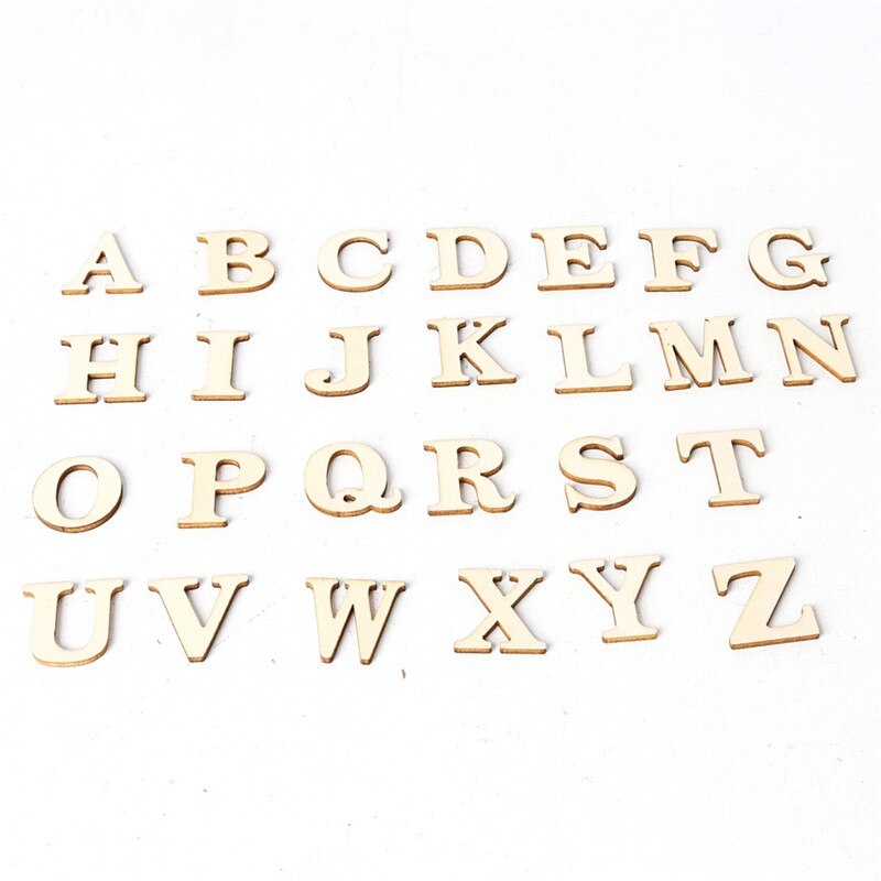 124pz 2 impostato Completo 26 Alfabeto Inglese Lettere di Legno Numero di Legno per La Casa Arti decorativo Artigianato di Nozze Schermo Digitale