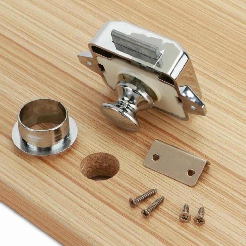 Car Push Lock Handle Type Button Push Locks Camper Car RV Caravan Boat Motor Home Cabinet Drawer Latch Furniture Hardware