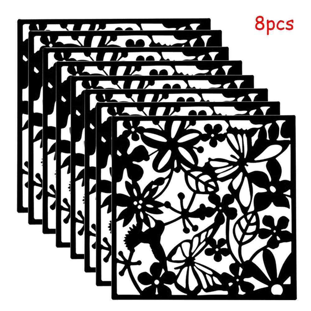 Plastic Hanging Screen Wall Partition Hanging Room Divider Panels for Living Dining Room Office Restaurant Art Decoration: 8pcs Black