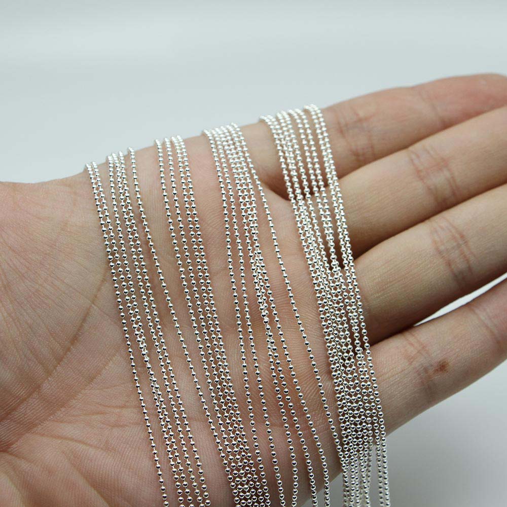 5 m/lote de cadenas de cuentas de bolas de Metal de Color dorado, negro y bronce, 1,2 1,5, 2mm para collares DIY, accesorios para hacer joyas