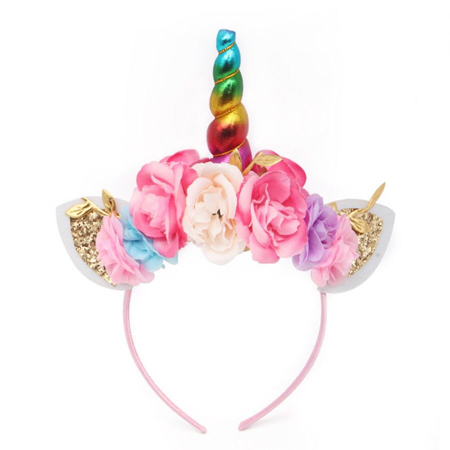 Kerst Eenhoorn Hoorn Kids Flower Haarband Hoofdband Party Kostuum Magical Hoofdbanden: C