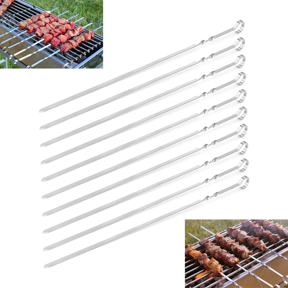 50 Stuks 38Cm Rvs Barbecue Spiesjes Bbq Naald Stok Shish Kebab Voor Outdoor Camping Picknick Veilig Gezonde Bbq gebruiksvoorwerpen