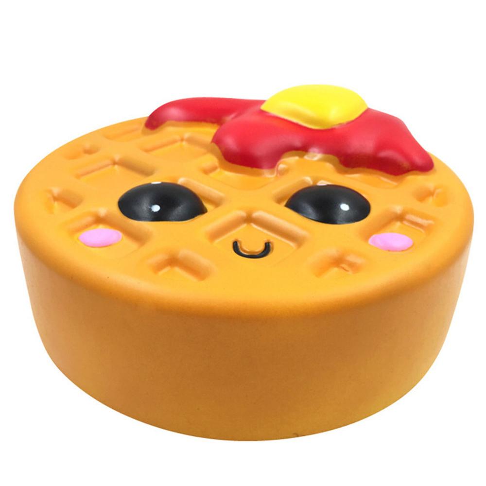 Besegad gros gros Squishies doux Squishi mignon gâteau alimentaire jouet lente montée presser pour enfant soulage Stress anxiété Anti Stress: Waffle Food