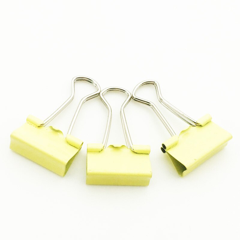 Yellow Mini Metal Paper Clips 15/19/25/32/41/51mm Colorful Candy Color Clip For Book Stationery School Office Supplies SC147