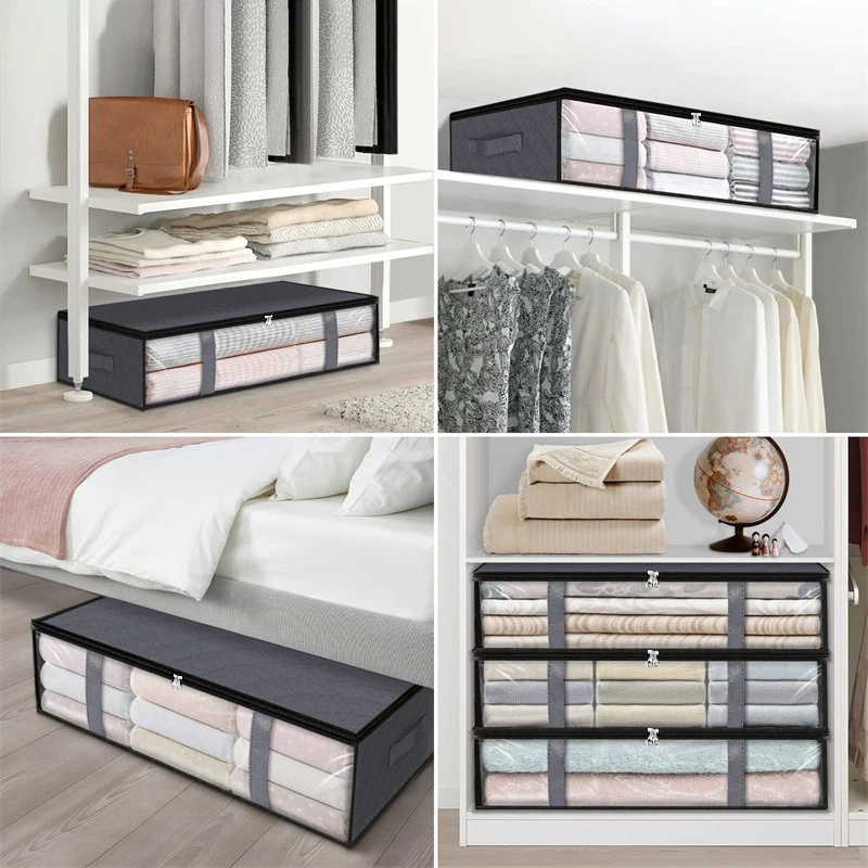 1/3/5PCS Kleding Opbergtas Deken Verpakking Zak Opvouwbare Geweven Opbergtas Onderbed Kleding Organizer stofdichte Opbergtas