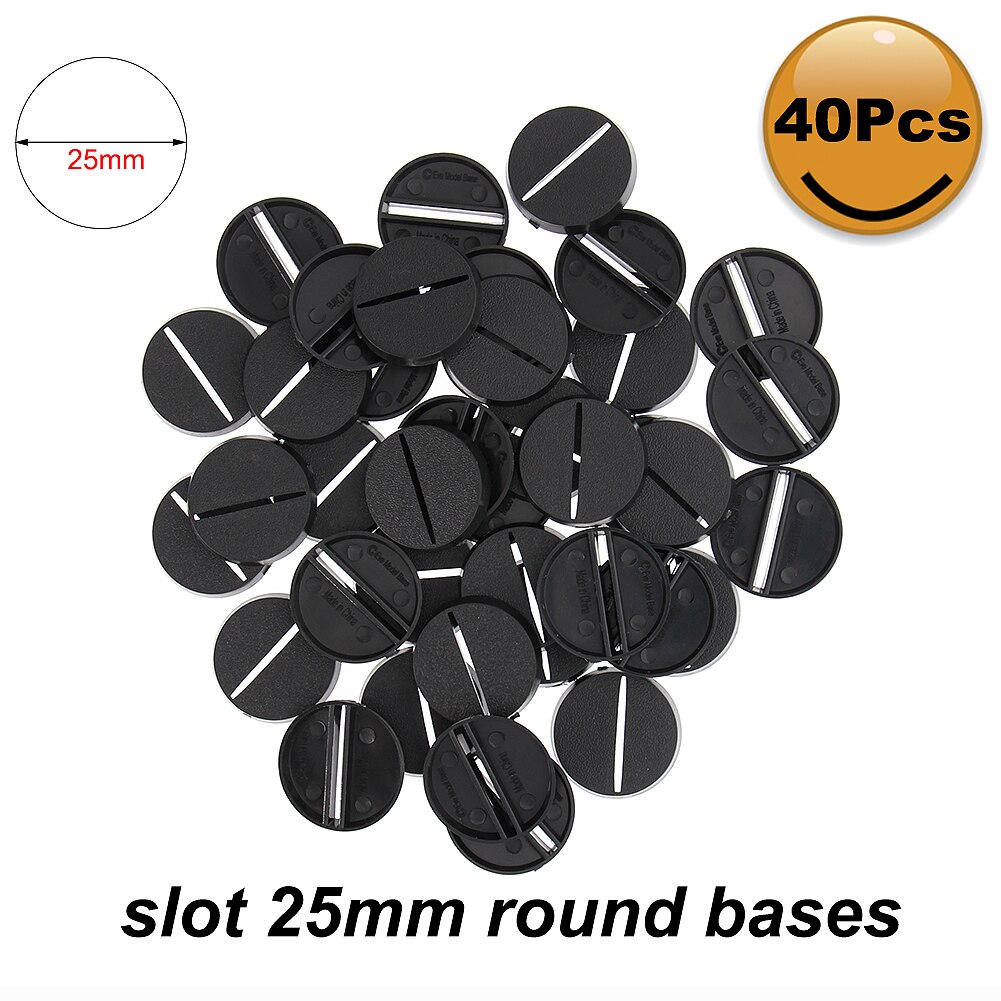 MB025 40 stücke/60 stücke/100 stücke 25mm Slot Runde Kunststoff Modell Basen für Wargames Tabelle Spiele
