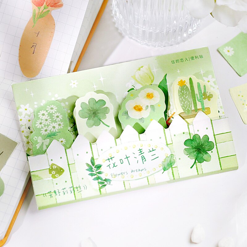 120Sheets/Pack Bloem Memo Pad Stickers Decal Sticky Notes Scrapbooking Diy Kawaii Notepad Dagboek 788