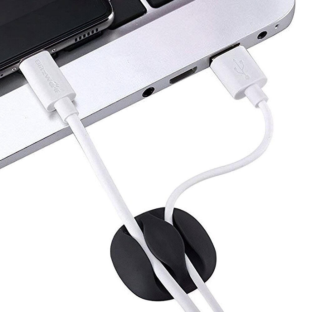 Round Cable Holder Protector Management Device Organizer Finishing Desktop Plug Silicone Wire Retention Clips