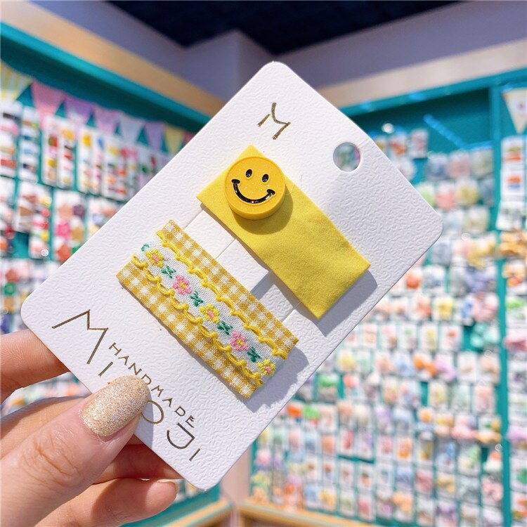 Horquilla cuadrada de encaje bordada para niñas, adorable y adorable horquilla de conejo de dibujos animados para niñas, horquilla con flecos de flores