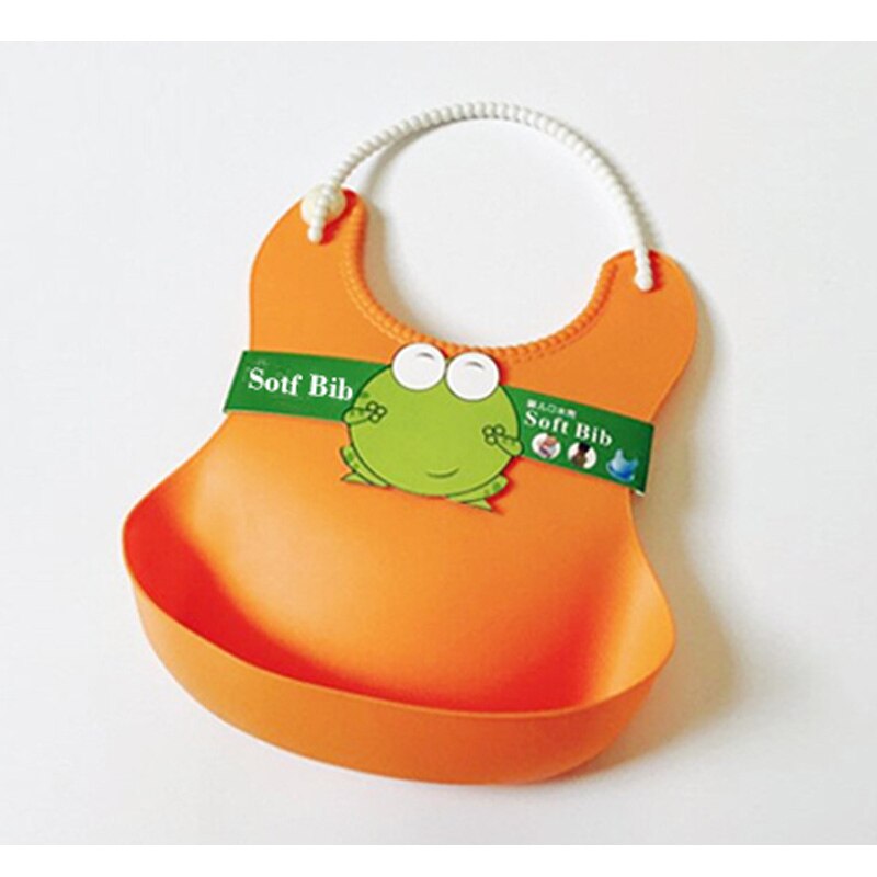 Baby wasserdicht Mittagessen lätzchen Kleinkinder silikon fütterung Baby speichel handtuch Karikatur wasserdichte schürzen Baby Lätzchen: KS0503-Orange