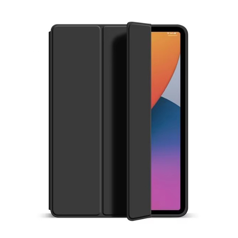 For Xiaomi Redmi Pad 2 Pro Case 12.1inch Magnetic Flip Cover Tri-Fold Stand PU Back Cover Tablet Cases Auto Sleep/Wake: Black