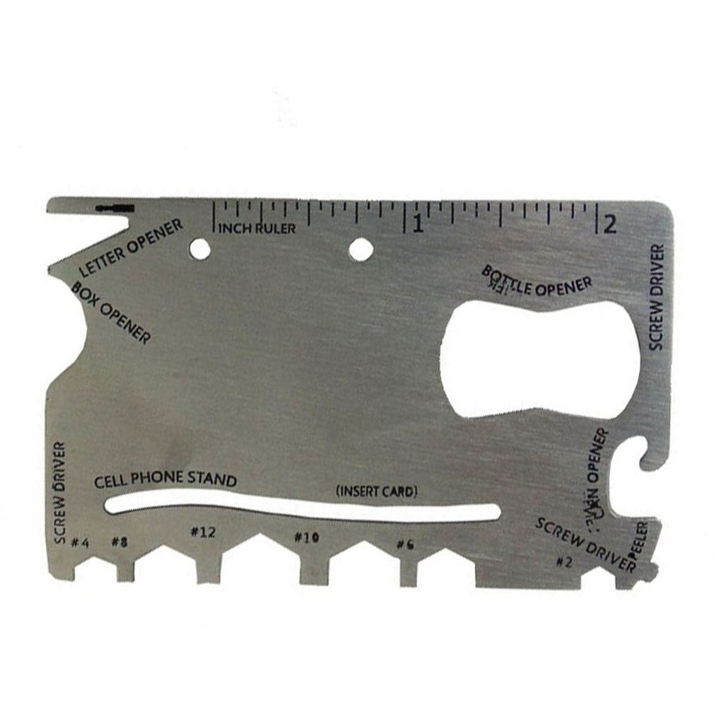 Cartera de tarjeta sable Ninja de alta dureza de acero inoxidable, para acampar al aire libre, supervivencia de emergencia, Herramienta de combinación multifunción: silver