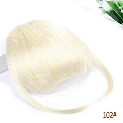 Aosi paryk pandehår clip in hair extensions front pæn pande pandehår i ét stykke lige hår med højtemperatur syntetisk fiber hår: #8