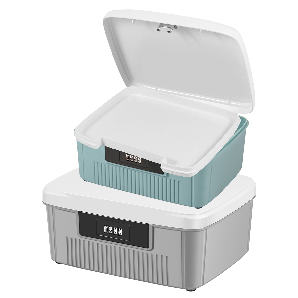 Caja de seguridad con bloqueo de contraseña, organizador de privacidad robusto para el hogar, caja de documentos y identificación, gran capacidad bloqueable para caja de almacenamiento de escritorio