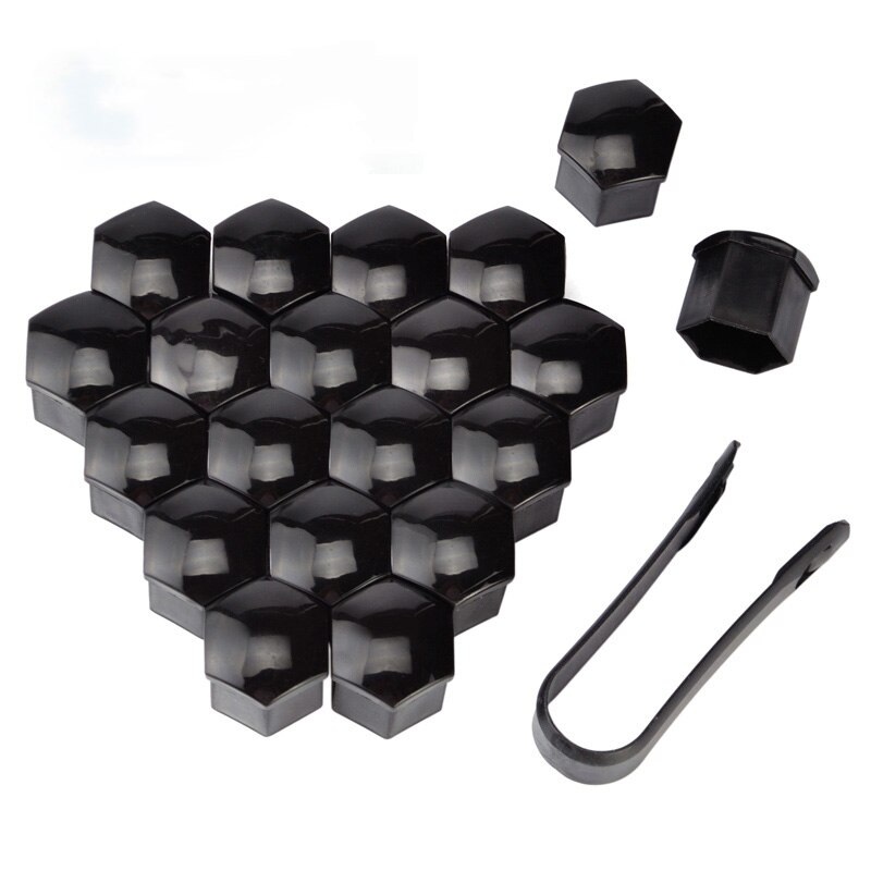 19mm tapa de rosca para vehículos rueda de neumático decoración de NutsTyre rueda tuerca tornillo perno de tornillo para coche estilo de coche Protector a prueba de polvo pernos de rueda 4: Black