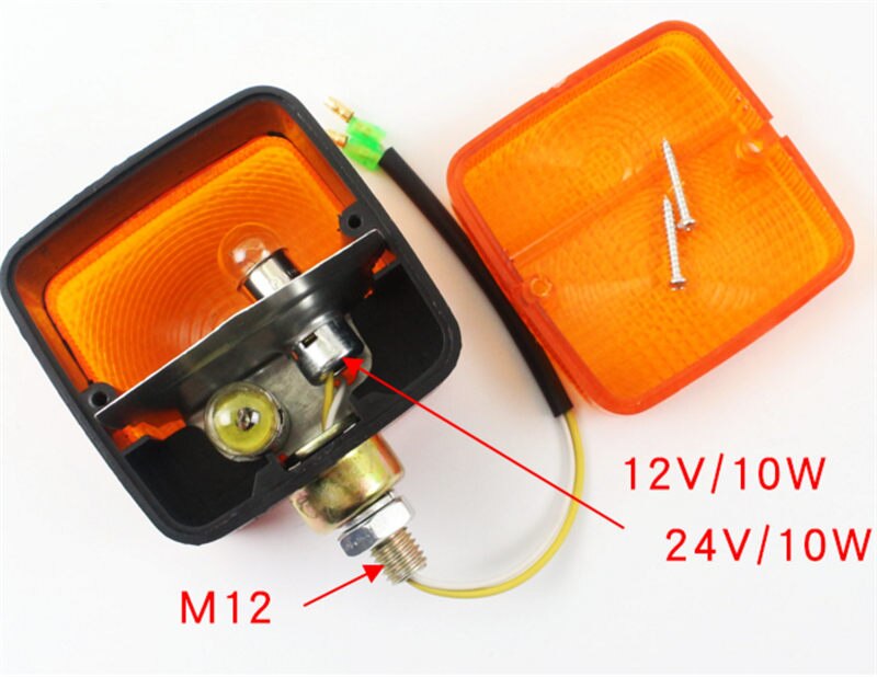 Forklift Steering Lamp Headlight Small Lamp Holding Force Longgong 12V 24V Front Steering Small Square Lamp