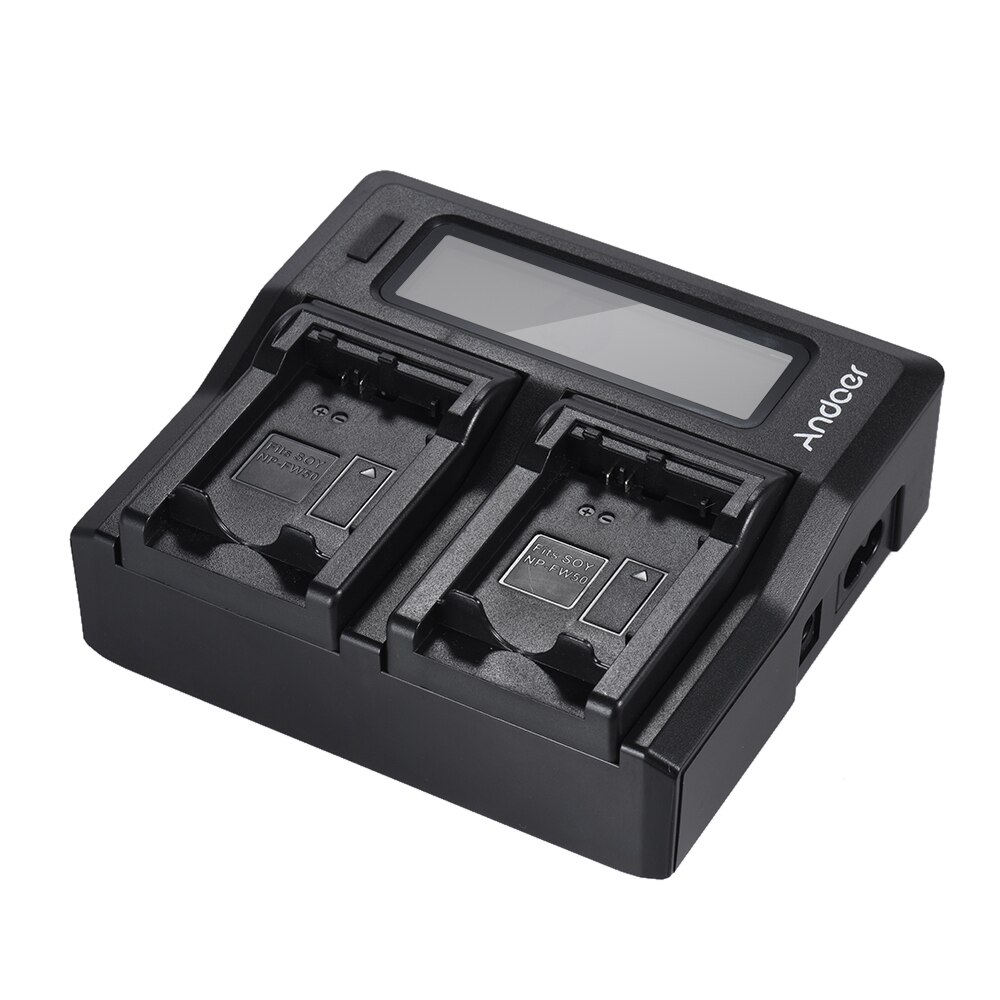 Andoer NP-FW50 NPFW50 Dual Channel LCD Digital Camera Battery Charger for Sony A7 A7R A7sII A7II A6500 A6300 A7RII NEX Series